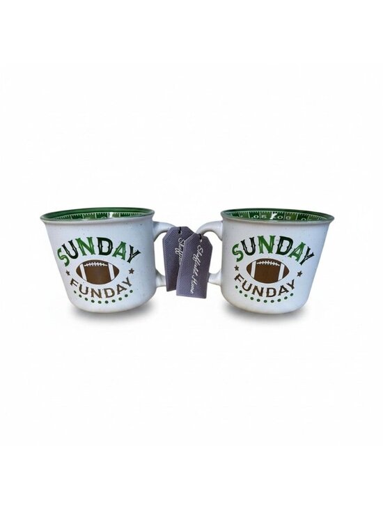 Sheffield Home Other - Sheffield Home Sunday Funday Football Mug Set of 2 Ceramic NWT